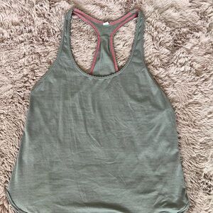 Lululemon Athletica Pink and Gray Racerback Tank Top